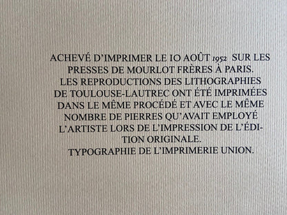 Henri De Toulouse-Lautrec Lithograph 1952 Coa Signed Published