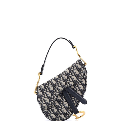 Christian Dior Saddle Handbag Oblique Canvas Mini