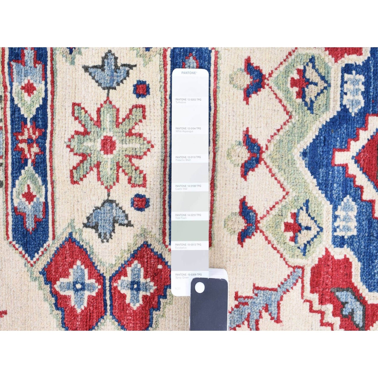 5'3"X19'9" Blue Hand Knotted Wool Kazak Extra Wide And Long Runner Rug