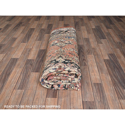 7'X10' Rose Pink Vintage Zoroastrian Babikoodid 100% Wool Hand Knotted Rug