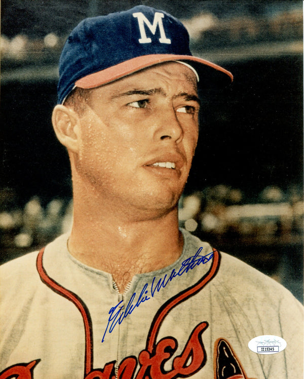 (JSA) Eddie Mathews Autographed 8x10 Photo
