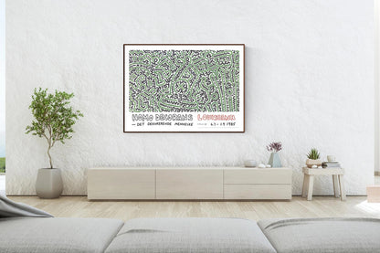 Keith Haring Homo Decorans " Giclee Pop Art Green, Red, Black