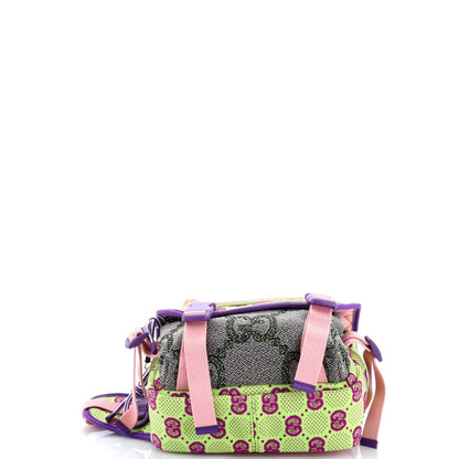 Gucci Buckle Flap Chest Strap Backpack Gg Fabric With Rubber