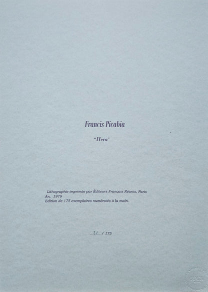 Francis Picabia Lithograph Coa Hand Numbered, Pencil, Stamped