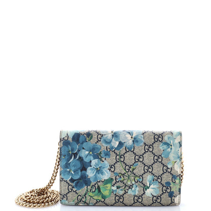 Gucci Chain Wallet Blooms Print Gg Coated Canvas