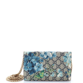 Gucci Chain Wallet Blooms Print Gg Coated Canvas