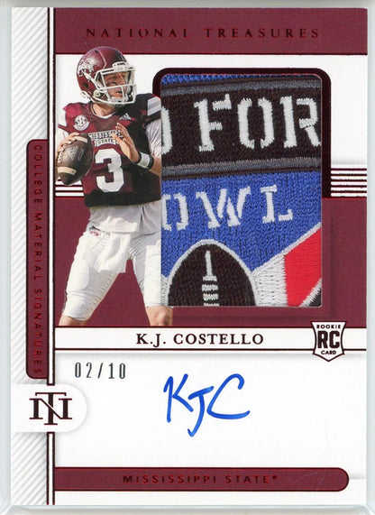 Kj Costello Autographed 2021 Panini National Treasures Collegiate Rookie Patch C