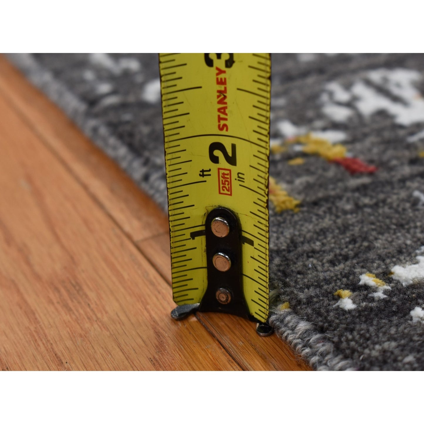 Rug 6'1"X9'2" Black Transitional Agra Design Wool and Silk Hand Knotted