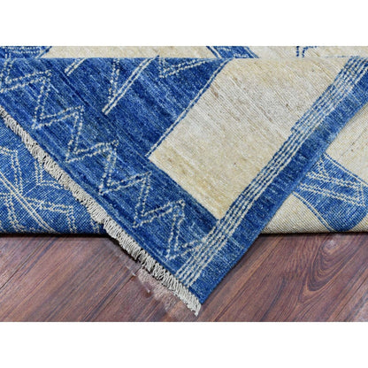 10'1"X13'9" Navy Blue Fine Peshawar Extra Soft Wool Hand Knotted Rug