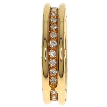 Gold BVLGARI B.zero1 1 Band Full Diamond #49 Ring K18 Yellow