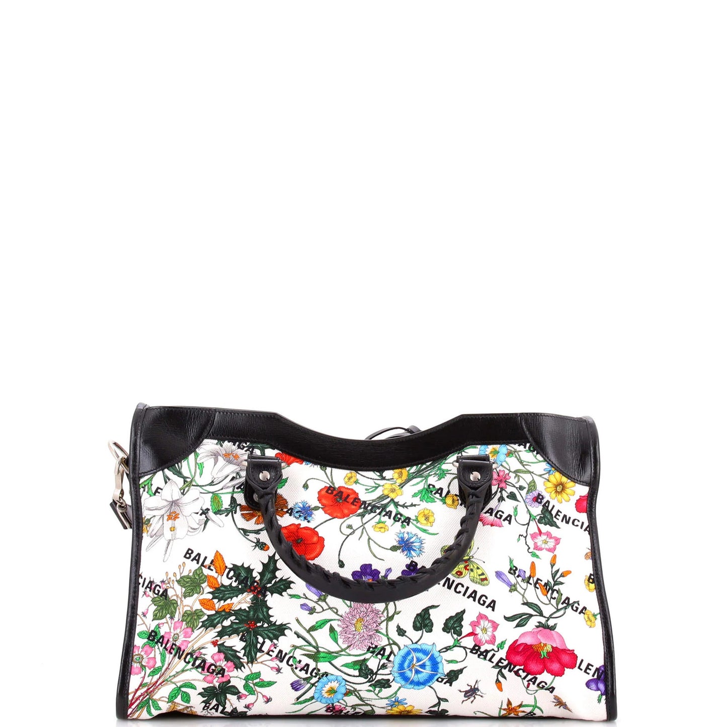 Medium Gucci x Balenciaga The Hacker Project Neo Classic City Bag Flora Canvas