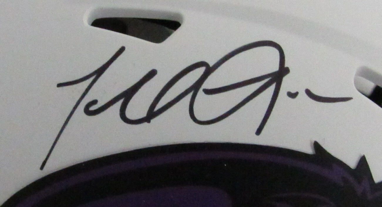 Terrell Suggs Autographed Mini Ravens Lunar Eclipse Football Helmet Jsa