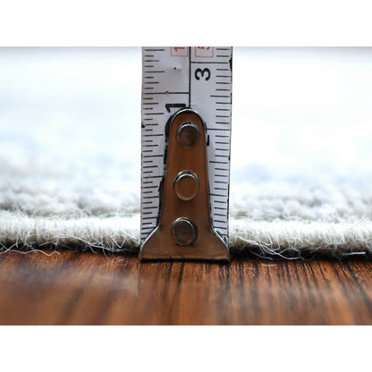 2'6"X9'9" Hand Knotted Gray Afghan Peshawar Extra Soft Wool Runner Rug