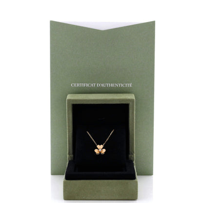 Van Cleef & Arpels Frivole Pendant Necklace 18K Yellow Gold And Diamond Mini