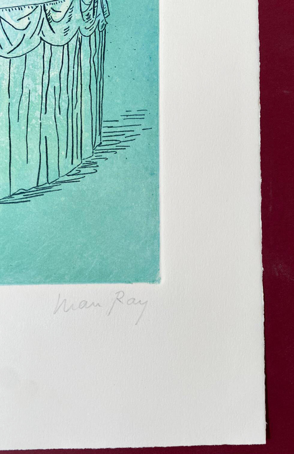 Man Ray Etching Hand Signed Rare Numbered Le Corbusier