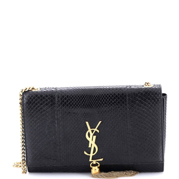 Saint Laurent Classic Monogram Tassel Crossbody Bag Python Medium