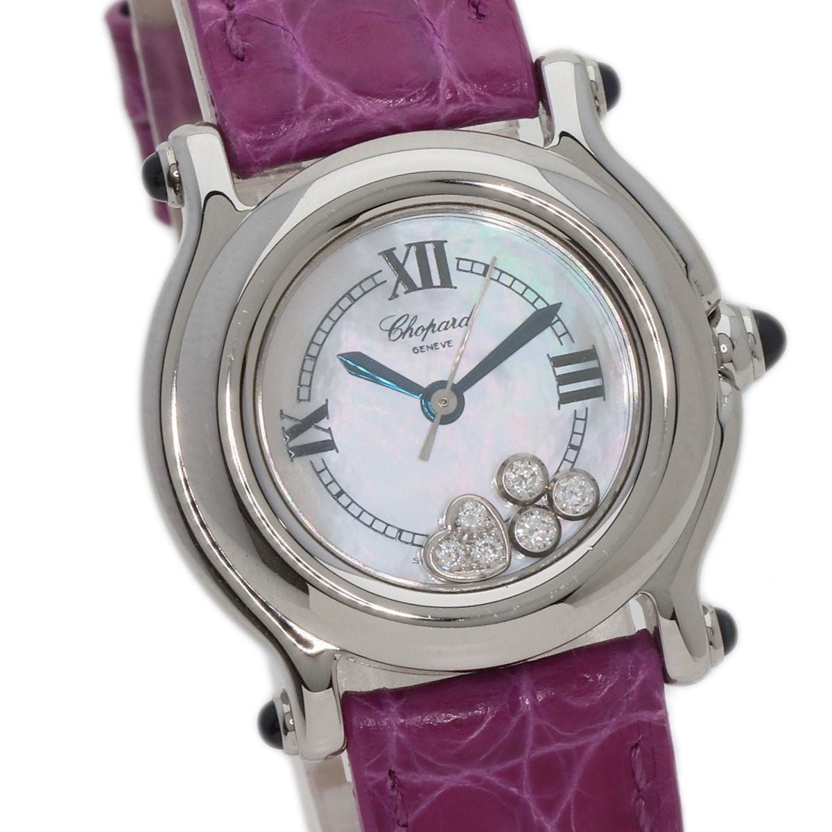 Chopard Happy Sports Diamond Watches 27/8245-23 Stainless Steel/Leather