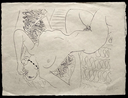Henri Matisse Lithograph Coa Contract Signed By Hand Numbered In Pencil Crayon