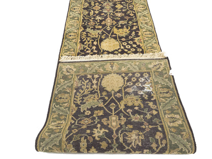 Hand-Knotted Agra Jaipur Floral Oriental Runner
