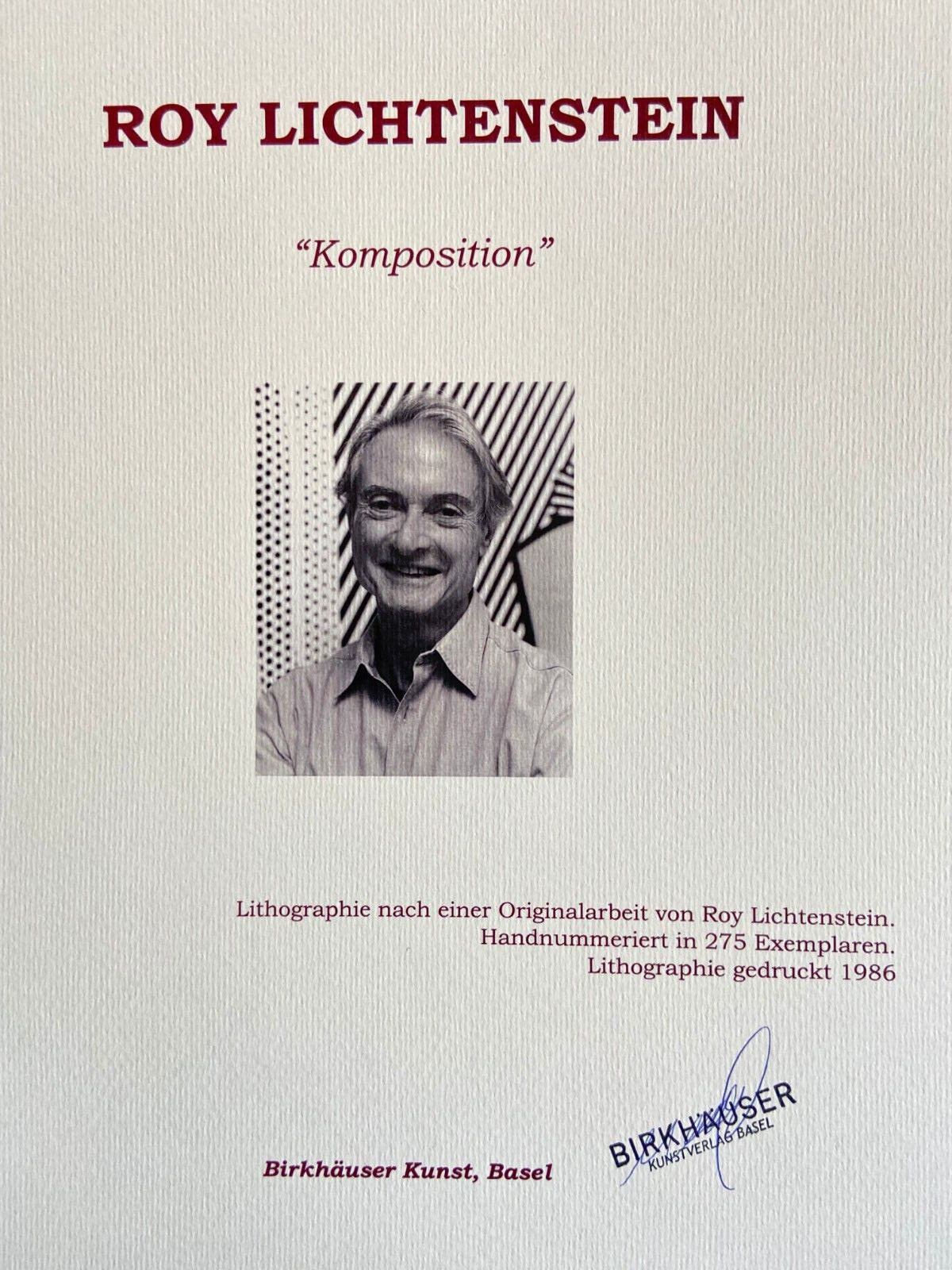 Roy Lichtenstein Lithograph Coa E Firmata