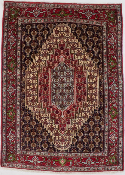 4X6 Ft Handmade Vintage Tribal Geometric Wool