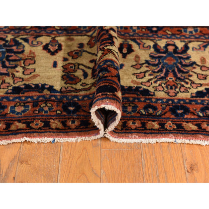9'10"X13'7" Coral Salmon Antique Zoroastrian Pure Wool Hand Knotted Rug