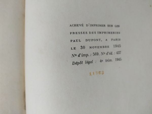 Le Petit Prince  Antoine De Saint-Exupry  1945 Gallimard French First Edition