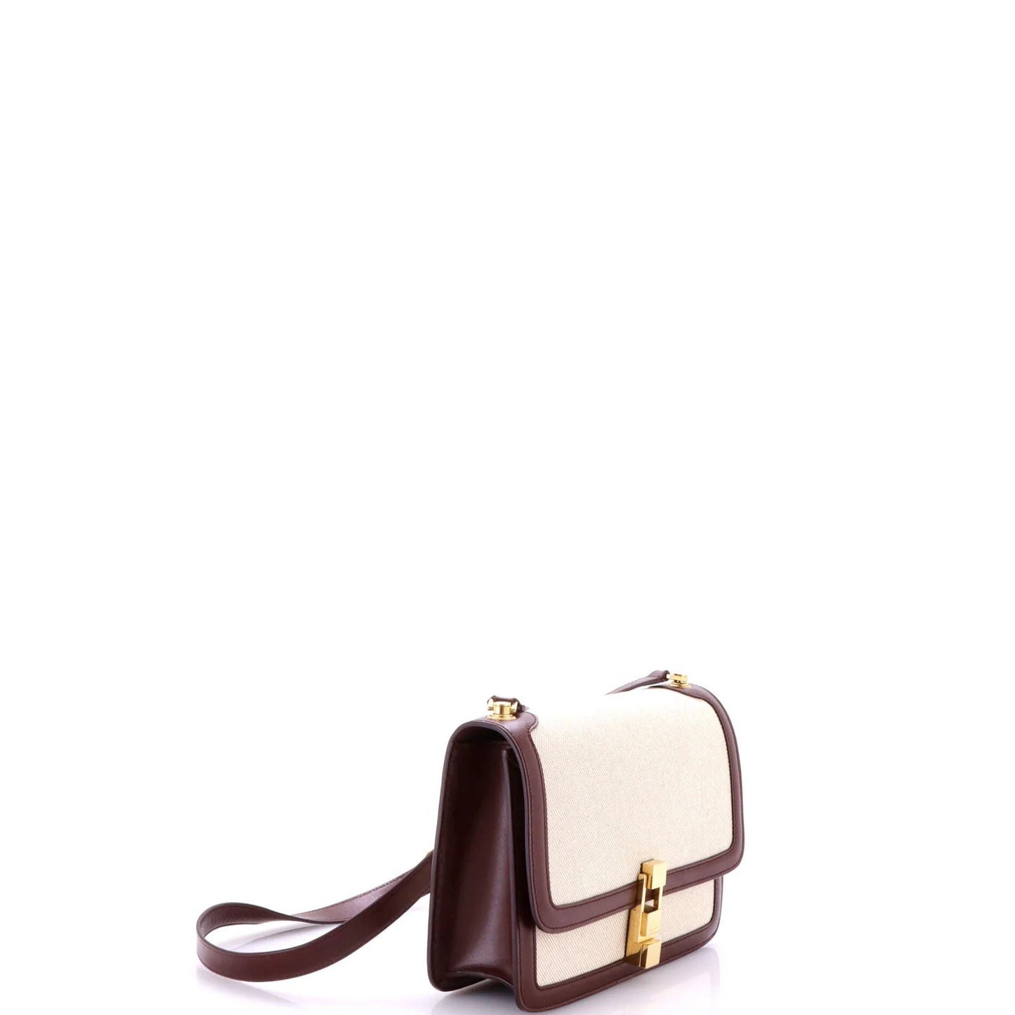 Saint Laurent Carre Satchel Canvas With Leather Medium