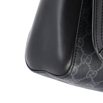 Gucci Web Strap Flap Messenger Bag Gg Coated Canvas Medium