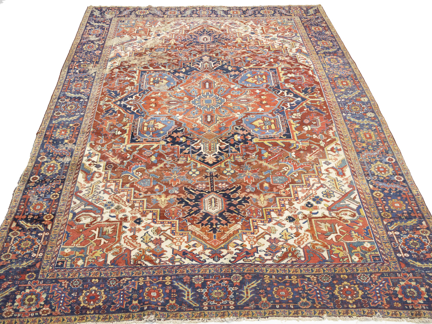 Semi-Antique Hand-Knotted Oriental Rug Large Red