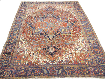 Semi-Antique Hand-Knotted Oriental Rug Large Red