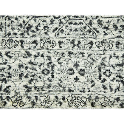 6'1"X9'3" White Hand Knotted Mamluk Dynasty Design Undyed 100% Wool Rug