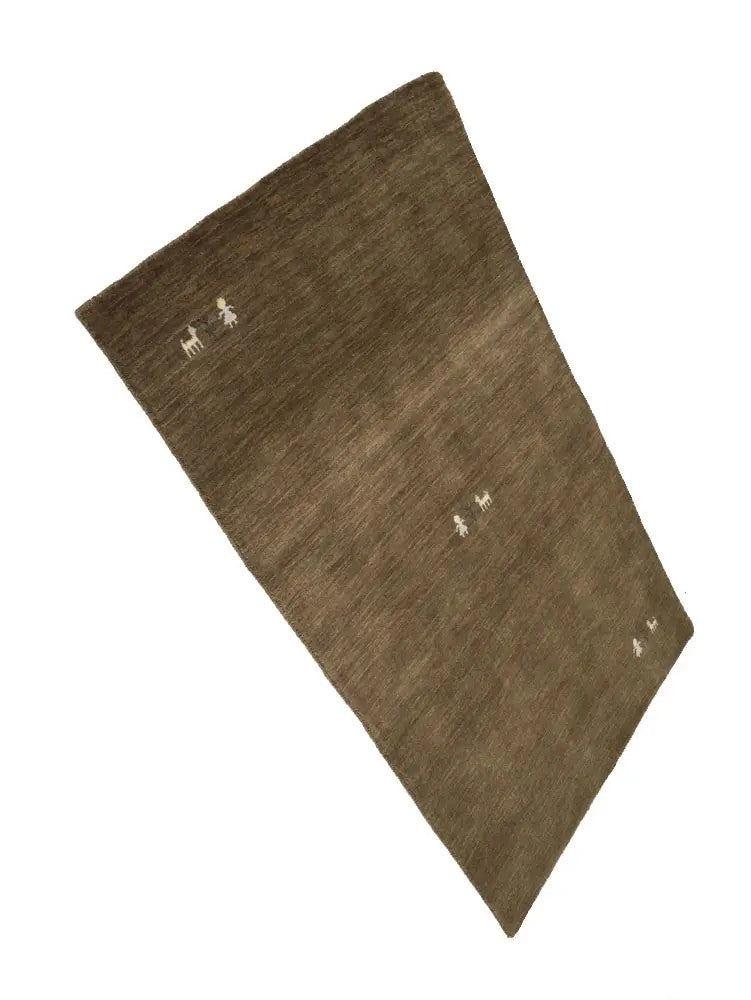 Brown wool area rug modern gabbeh 3x5 brown tribal design entryway carpet