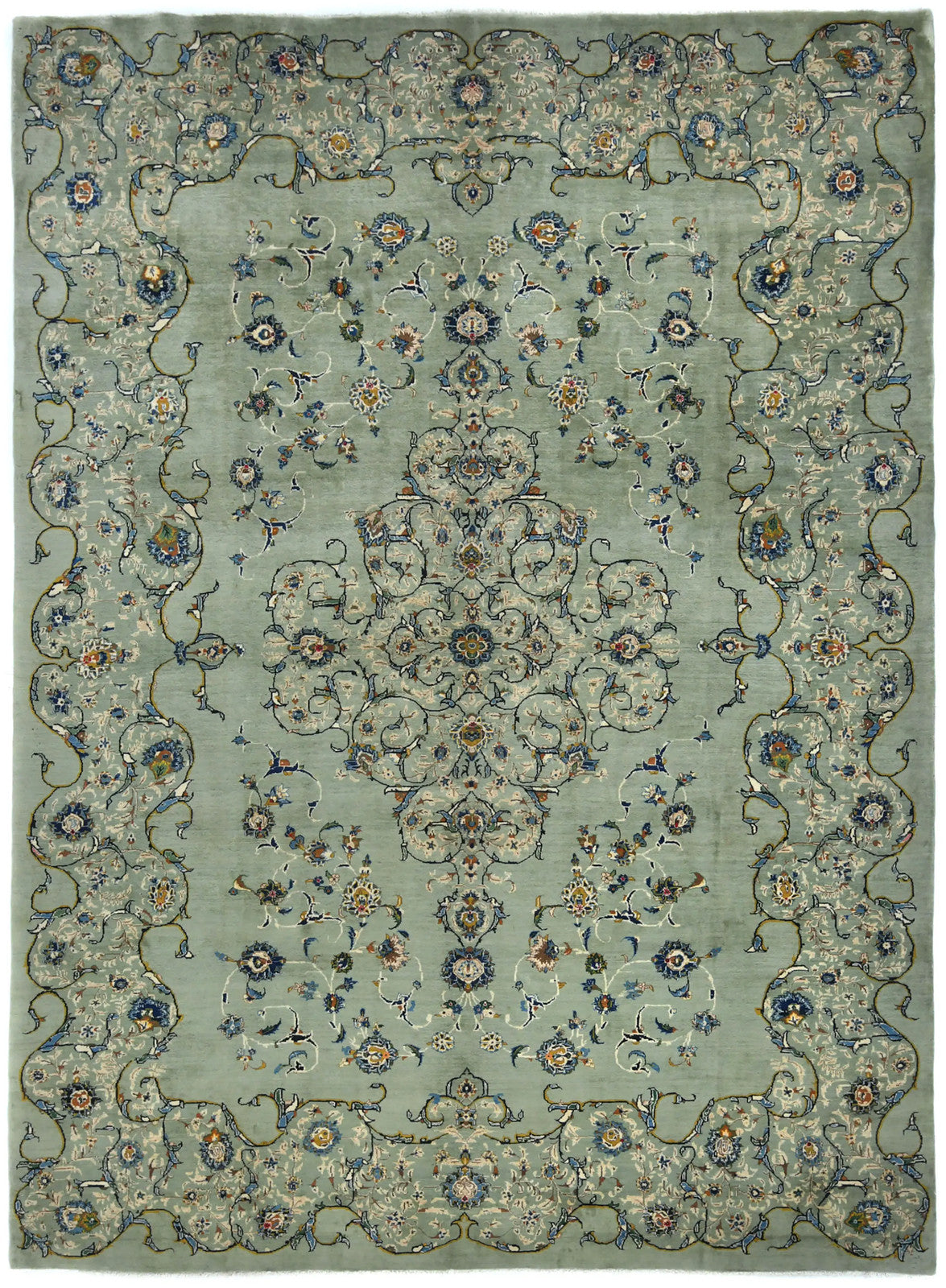 Vintage Hand-Knotted Oriental Rug 10X13 Ft