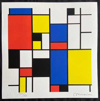 Piet Mondrian Lithograph 180 Ex Coa Signature &