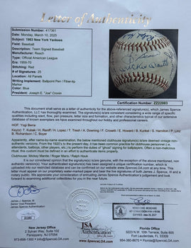 1963 New York Yankees Team Signed American League Baseball (Jsa)