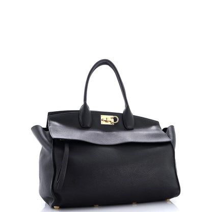 Salvatore Ferragamo Studio Soft Satchel Leather Large