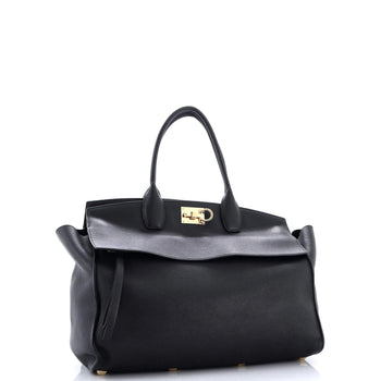 Salvatore Ferragamo Studio Soft Satchel Leather Large