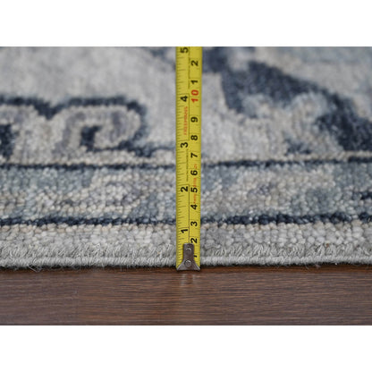 5'10"X8'10" Silver Gray Natural Wool Hand Knotted Anatolian Design Rug