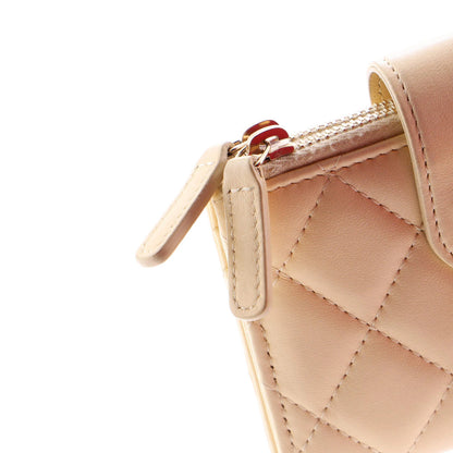 Chanel Double Zip French Wallet Quilted Caviar Compact