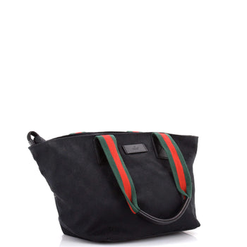 Gucci Web Zip Tote Gg Canvas Large