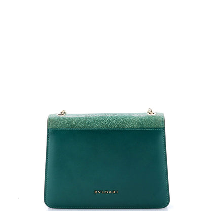 Bvlgari Serpenti Forever Square Shoulder Bag Leather And Stingray Small