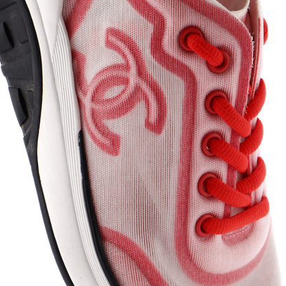 Chanel Women'S Cc Low-Top Sneakers Mesh Lycra