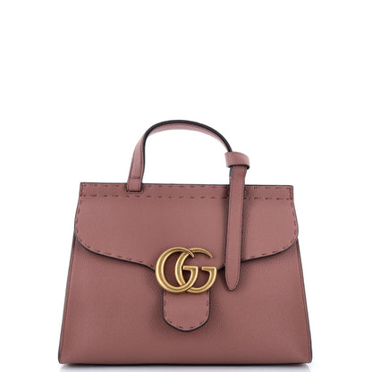 Gucci Gg Marmont Top Handle Bag Leather Small