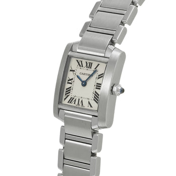 Cartier Tank Franaise Sm W51008Q3 Silver Ladies Used Watch #51495