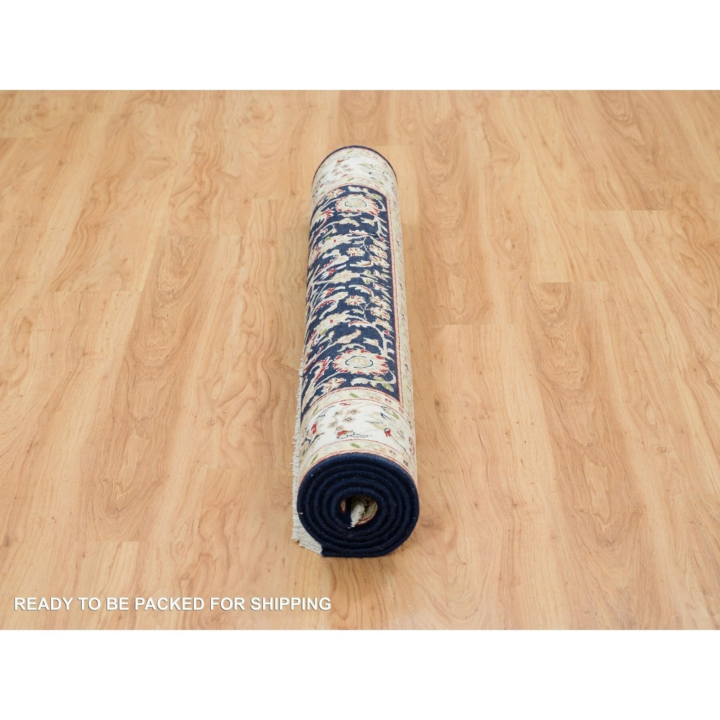 4'8"X6'9" Midnight Blue Nain Design 250 Kpsi Hand Knotted 100% Wool Rug