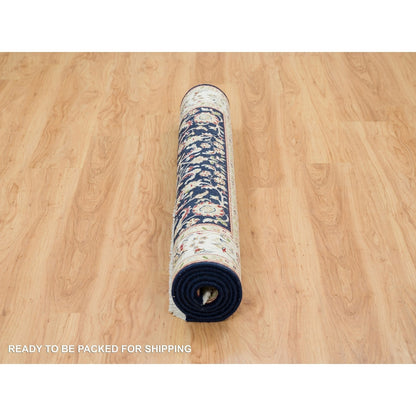 4'8"X6'9" Midnight Blue Nain Design 250 Kpsi Hand Knotted 100% Wool Rug