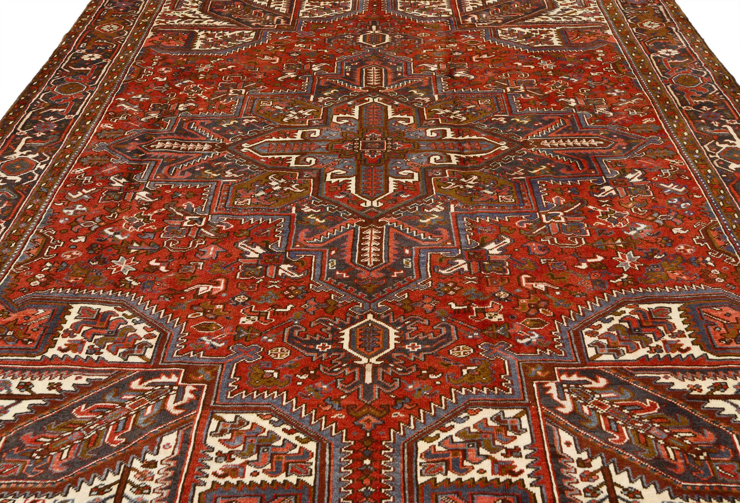 8'6X11 Ft Vintage Geometric Heriz Rug Traditional