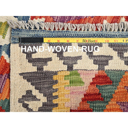 2'10"X8'1" Colorful Afghan Kilim 100% Wool Rug Flat Weave Hand Woven Runner