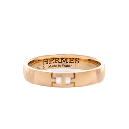 Hermes Ever Herakles Wedding Band Ring 18K Rose Gold